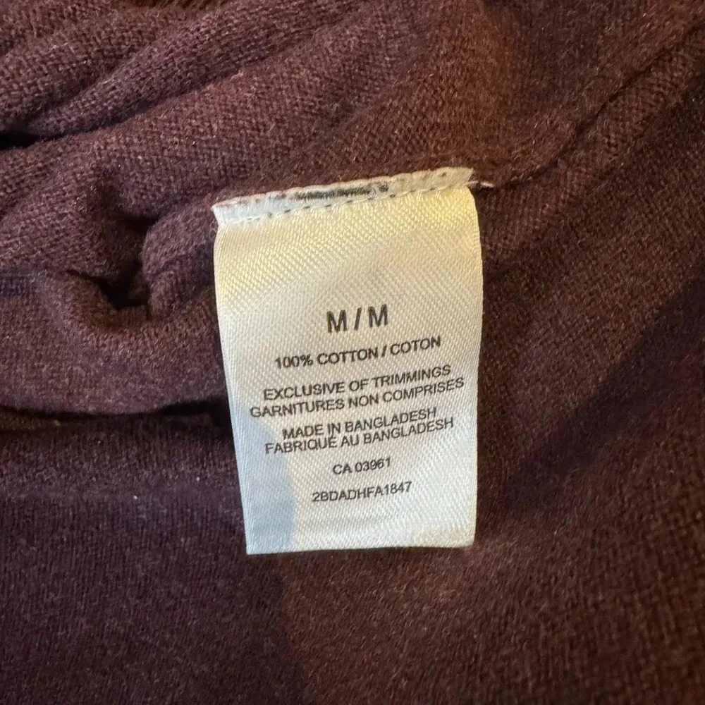 Denver Hayes Burgundy Cotton V-Neck Sweater - Picture 3 of 7